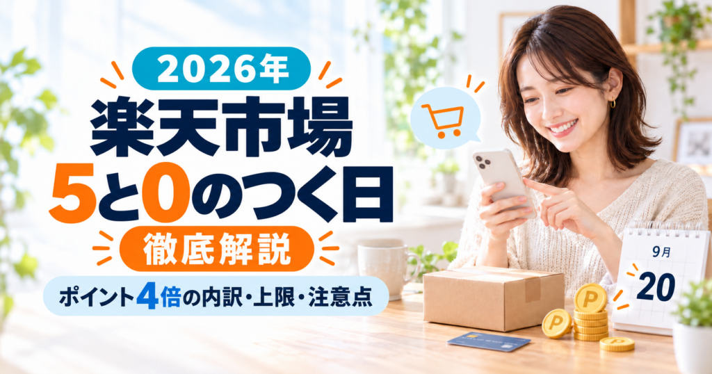 2026年9月20日の楽天市場「5と0のつく日」を徹底解説。ポイント4倍の内訳・上限・注意点