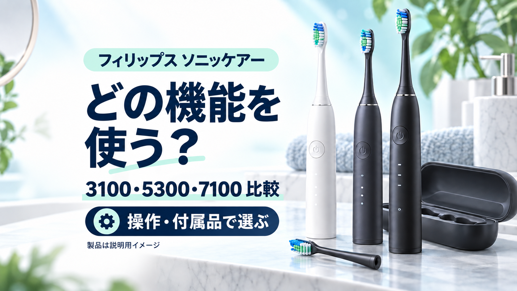 フィリップス ソニッケアー3100・5300・7100の違いを比べる記事のアイキャッチ